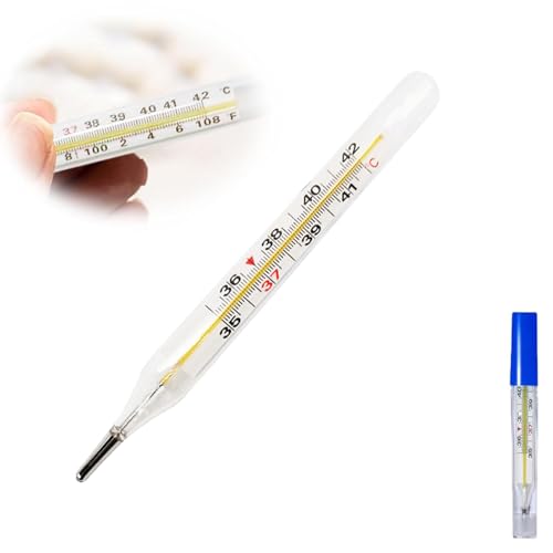 1/2/3/5/7 Stück Fieberthermometer Basalthermometer, 35-42 Grad Celsius/94-108 Grad Fahrenheit Quecksilberfreies Klassisches Traditionelles Glasgenauigkeitsthermometer, Verwenden FüR Erwachsene (1) von POIUIYQA