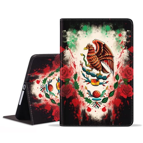 POIUYTREW Hülle für Samsung Galaxy Tab S9 FE 5G 10.9 Zoll & Galaxy Tab S9 11 Zoll 2023, PU Leder Folio Case Smart Cover mit Ständer & Auto Wake/Sleep, Mexiko Maya Aztec Totem von POIUYTREW