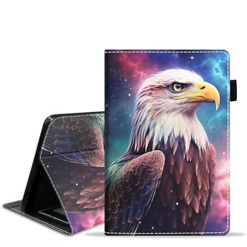 POIUYTREW Schutzhülle für Amazon Fire Max 11 Tablet (27,9 cm (11 Zoll), 13. Generation, 2023 Release), PU-Leder, Folio-Schutzhülle mit Kartenfach und automatischer Schlafmodus, Weißkopfseeadler von POIUYTREW