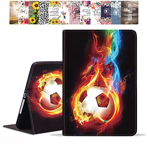 POIUYTREW Schutzhülle für Samsung Galaxy Tab A8 10,5 Zoll 2022 Modell (SM-X200/X205/X207), PU Leder Folio Case Smart Cover mit Ständer & Auto Wake Sleep, Flame Football von POIUYTREW