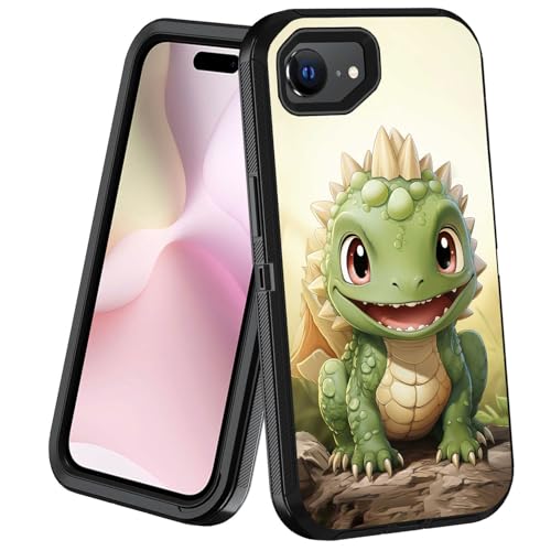 POIUYTREW Schutzhülle für iPhone 16e, 3-lagig, strapazierfähig, militärische Qualität, staubdicht, stoßfest, Ganzkörper-Schutzhülle für iPhone 16e, 15,5 cm (6,1 Zoll) 2025, niedliches Drachenbaby von POIUYTREW