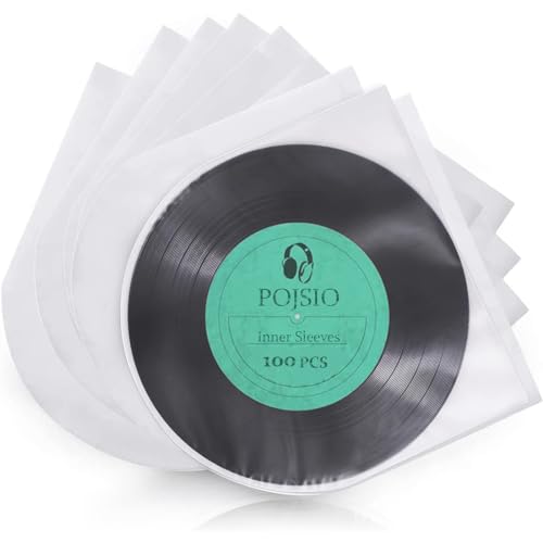 POJSIO 12 Zoll Antistatisch Schallplatten Innenhüllen | 100 Stück Vinyl LP Hüllen Innen aus pe | Plattenhüllen Transparent | 12" Optimaler Vinyl LP Schallplatten Schutzhüllen, LP Vinyl Sleeves POJSIO 12 Zoll Antistatisch Schallplatten Innenhüllen | 100 Stück Vinyl LP Hüllen Innen aus pe | Plattenhüllen Transparent | 12" Optimaler Vinyl LP Schallplatten Schutzhüllen, LP Vinyl Sleeves von POJSIO