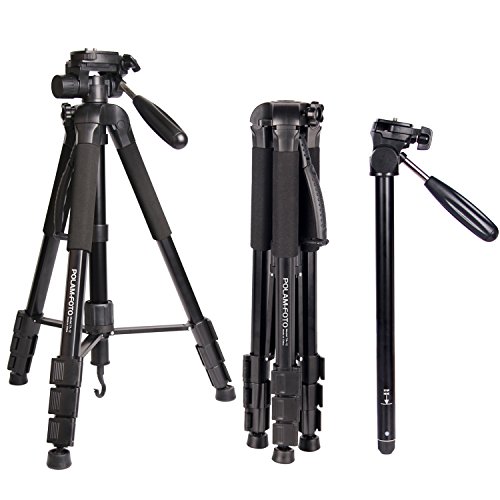 POLAM-FOTO 177 cm 2-in-1 Stativ Einbeinstativ Kamera Stativ Aluminium Reisestativ mit Tasche für Canon/Nikon/DSLR/SLR Kamera .. von POLAM-FOTO