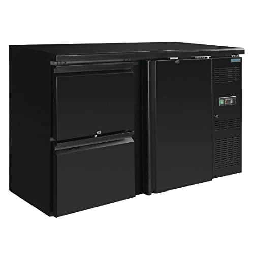 Polar Refrigeration U-Series 280W Eintüriger Thekenkühlschrank mit 2 Schubladen, 349 Liter, Schwarz, 0°C bis 10°C, 860(H)x1462(B)x513(T)mm, 2 Einlegeböden, abschließbare Tür, Energieklasse C | GL186 von POLAR REFRIGERATION
