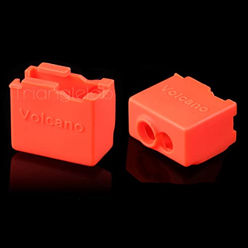 2er-Pack hochpräziser 3D-Drucker-Heizblock, Silikonabdeckung, Thermoschutz, Silikonsocken, Pro kompatibel mit Volcano Hotend Heizblock PT100, 3 mm Kartuschentyp (Silikonsocken) von POLISI3D