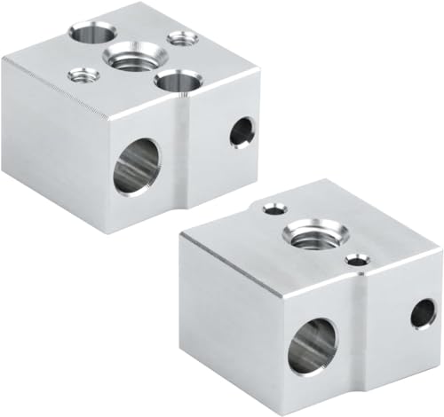 POLISI3D 2-pack Aluminium Block Hotend Heaterblock Kompatibel mit Creality Ender 3 V3 SE, Ender 5 S1, Ender 7 3D Drucker Hotend Ersatz Zubehör von POLISI3D