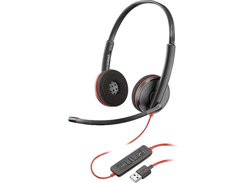 POLY Blackwire 3220 Stereo, Over-ear Headset Schwarz von POLY