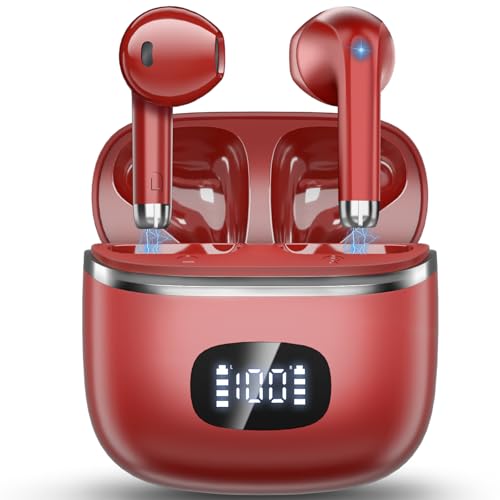 POMUIC Bluetooth Headphones, Wireless Bluetooth 5.3 with 4 ENC Noise Cancelling Mic, Wireless Headphones In Ear HiFi Stereo, 40 Hours Playtime,Rot POMUIC Bluetooth Headphones, Wireless Bluetooth 5.3 with 4 ENC Noise Cancelling Mic, Wireless Headphones In Ear HiFi Stereo, 40 Hours Playtime,Rot von POMUIC