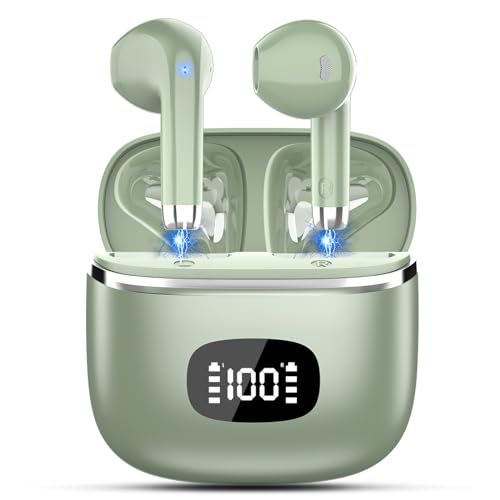 POMUIC Kabellose Bluetooth-Kopfhörer, 2023, Bluetooth 5.3 mit ENC, Kopfhörerreduzierung, 40 Stunden Spielzeit mit LED-Display, Hi-FI Stereo-Sound, IP7 wasserdicht, Touch-Steuerung, Bluetooth-Headset POMUIC Kabellose Bluetooth-Kopfhörer, 2023, Bluetooth 5.3 mit ENC, Kopfhörerreduzierung, 40 Stunden Spielzeit mit LED-Display, Hi-FI Stereo-Sound, IP7 wasserdicht, Touch-Steuerung, Bluetooth-Headset von POMUIC