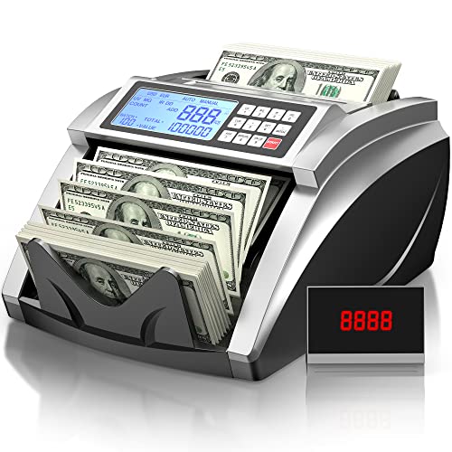 Geldzähler Maschine PONNOR mit Wert Bill Count, Dollar, Euro mit UV/MG/IR/DD/DBL/HLF/CHN Falschgelderkennung, Bill Cash Counting, Großes LCD-Display von PONNOR