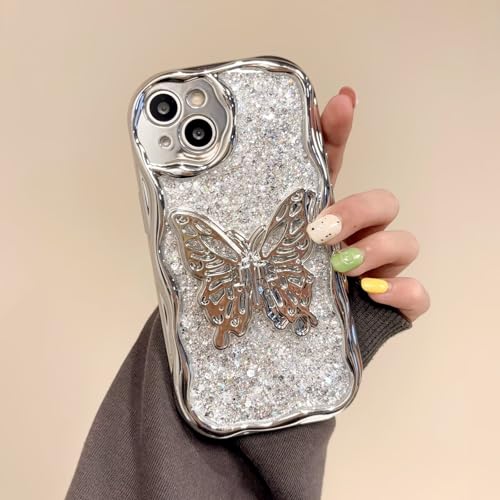 PONRFEKT Glitzer Hülle für Vivo IQOO Z5X mit Butterfly Halterung,niedlicher Wellen Hülle Schutzhülle funkelnd Stoßfestes Handy Schutzhülle für Frauen und Mädchen Cover,Silber PONRFEKT Glitzer Hülle für Vivo IQOO Z5X mit Butterfly Halterung,niedlicher Wellen Hülle Schutzhülle funkelnd Stoßfestes Handy Schutzhülle für Frauen und Mädchen Cover,Silber von PONRFEKT