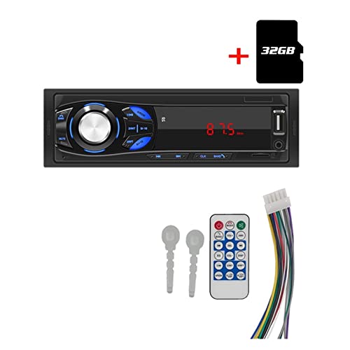 Auto Fm Radio Digital Bluetooth Audio Stereo 12V Car Radio Autoradio 1din MP3-Player in den Kostauto USB/TF/Aux-In 5V Handyladegerät,Kompatibel Mit Den Meisten GeräTen(with 32G TF Card) von POOIQX