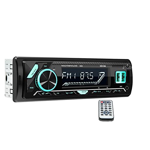 Auto Radio 1 LÄRM Bluetooth Fm Audio -Player -Stereo -Musik -Ruf Handsfree Auto MP3 Spieler mit Lenkrad -Fernbedienung Aux USB,Kompatibel Mit Den Meisten GeräTen(No Remote Control) von POOIQX