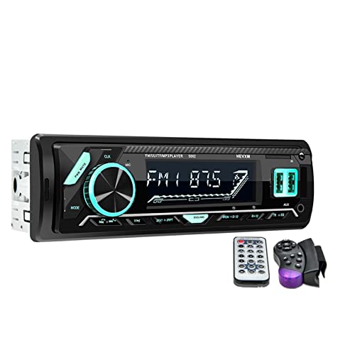 Auto Radio 1 LÄRM Bluetooth Fm Audio -Player -Stereo -Musik -Ruf Handsfree Auto MP3 Spieler mit Lenkrad -Fernbedienung Aux USB,Kompatibel Mit Den Meisten GeräTen(with Remote Control) von POOIQX
