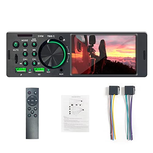 Auto Radio Audio 1 DIN 4,1 "Touchscreen Bluetooth Stereo MP3/MP5 Player Fm Empfänger mit farbenfrohen Lichtern Fernbedienung,Kompatibel Mit Den Meisten GeräTen(7805) von POOIQX