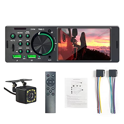 Auto Radio Audio 1 DIN 4,1 "Touchscreen Bluetooth Stereo MP3/MP5 Player Fm Empfänger mit farbenfrohen Lichtern Fernbedienung,Kompatibel Mit Den Meisten GeräTen(7805 with Camera) von POOIQX