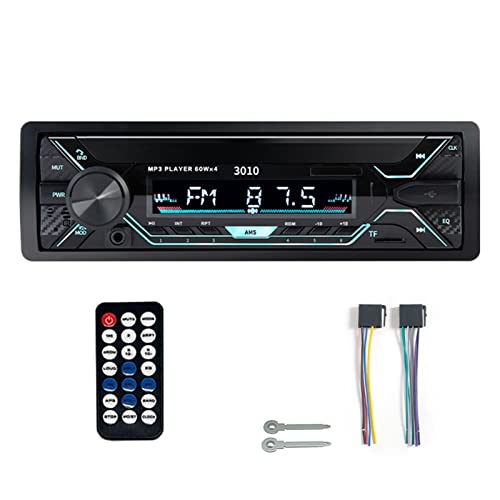 Auto Radio Audio 1Din Bluetooth Stereo MP3 Spieler Fm Empfänger 60WX4 mit Fernbedienung Aux/USB/TF Karte im Dash -Kit,Kompatibel Mit Den Meisten GeräTen(3010) von POOIQX