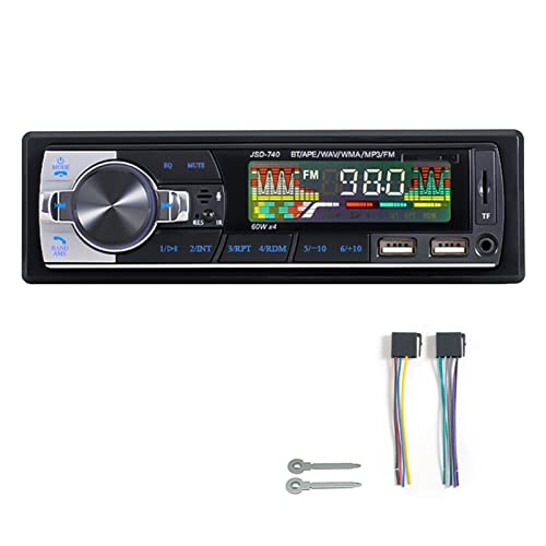 Auto Radio Audio 1Din Bluetooth Stereo MP3 Spieler Fm Empfänger 60WX4 mit Fernbedienung Aux/USB/TF Karte im Dash -Kit,Kompatibel Mit Den Meisten GeräTen(JSD-740) von POOIQX