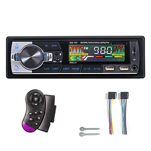 Auto Radio Audio 1Din Bluetooth Stereo MP3 Spieler Fm Empfänger 60WX4 mit Fernbedienung Aux/USB/TF Karte im Dash -Kit,Kompatibel Mit Den Meisten GeräTen(JSD-740-FK) von POOIQX