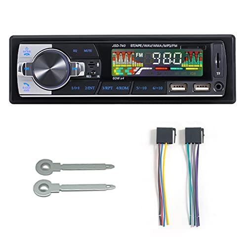 Auto Radio Audio 1Din Bluetooth Stereo MP3 Spieler Fm Empfänger 60WX4 mit Fernbedienung Aux/USB/TF Karte im Dash -Kit,Kompatibel Mit Den Meisten GeräTen(Only Radio) von POOIQX