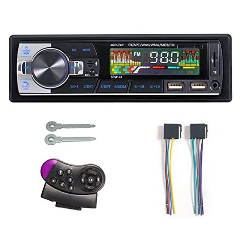 Auto Radio Audio 1Din Bluetooth Stereo MP3 Spieler Fm Empfänger 60WX4 mit Fernbedienung Aux/USB/TF Karte im Dash -Kit,Kompatibel Mit Den Meisten GeräTen(Radio with Control) von POOIQX