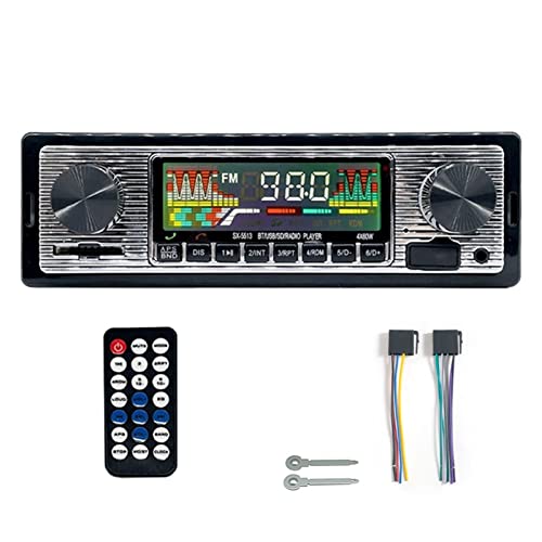 Auto Radio Audio 1Din Bluetooth Stereo MP3 Spieler Fm Empfänger 60WX4 mit Fernbedienung Aux/USB/TF Karte im Dash -Kit,Kompatibel Mit Den Meisten GeräTen(SX-5513) von POOIQX