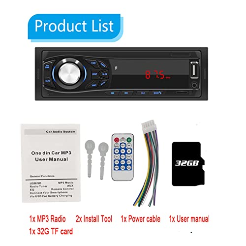Auto Radio Bluetooth drahtloses Handfree MP3 Multimedia -Spieler Aux USB FM 12V Klassischer Stereo Audio Player Auto Car Electric,Kompatibel Mit Den Meisten GeräTen(with 32G TF Card) von POOIQX