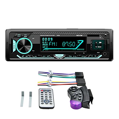 Auto Radio Stereo Fm Bluetooth MP3 Audio-Player Handfree-Call mit Lenkradfernbedienungssteuerung Aux Dual eingeben USB,Kompatibel Mit Den Meisten GeräTen(with Remote Control) von POOIQX