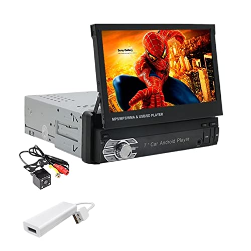 Auto -Stereo -Radio MP5 MP4 Spieler 7 Zoll HD Touchscreen Bluetooth unterstützen die Rückfahrkamera TF/FM/USB/Aux MirrorLink Multimedia,Kompatibel Mit Den Meisten GeräTen(9601A Camera dongle) von POOIQX