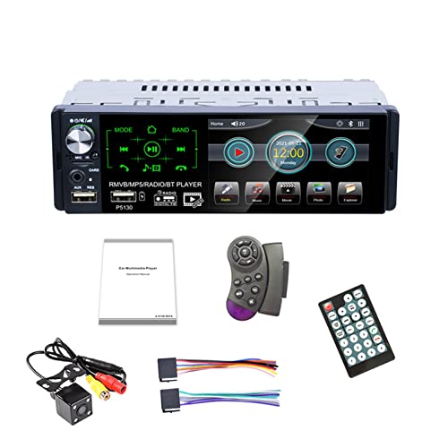 Car Radio 1 Din 4.1 Inch HD Capacitive Screen RDS MP5 Player Dual USB 2.1A MP3 Card Host Mobile Phone Interconnect AVI/JPEG/WMA,Kompatibel Mit Den Meisten GeräTen(with 4led Camera) von POOIQX