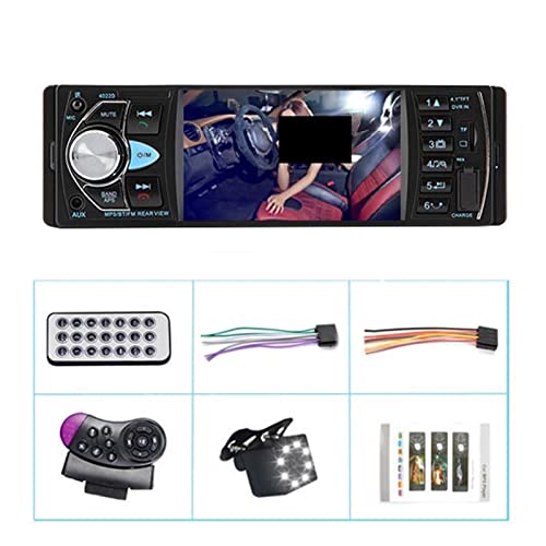 Car Radio 1Din Stereo MP5 MP3 Bluetooth Radio FM USB Autoradio 4,1 Zoll Heckansicht Spiegel Lenkradsteuerung,Kompatibel Mit Den Meisten GeräTen(Control and Camera) von POOIQX
