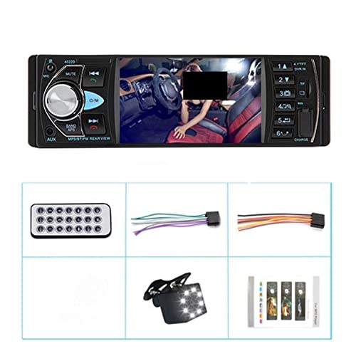 Car Radio 1Din Stereo MP5 MP3 Bluetooth Radio FM USB Autoradio 4,1 Zoll Heckansicht Spiegel Lenkradsteuerung,Kompatibel Mit Den Meisten GeräTen(with 8 LED Camera) von POOIQX