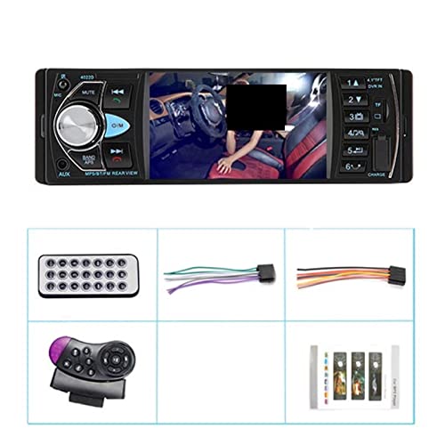 Car Radio 1Din Stereo MP5 MP3 Bluetooth Radio FM USB Autoradio 4,1 Zoll Heckansicht Spiegel Lenkradsteuerung,Kompatibel Mit Den Meisten GeräTen(with Remote Control) von POOIQX