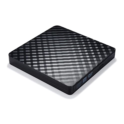 External DVD Antrieb USB 3.0, tragbar CD-DVD / -RW Optischer Laufwerk-Brenner-Writer-Laptop-Desktop (schwarz),Kompatibel Mit Den Meisten GeräTen von POOIQX