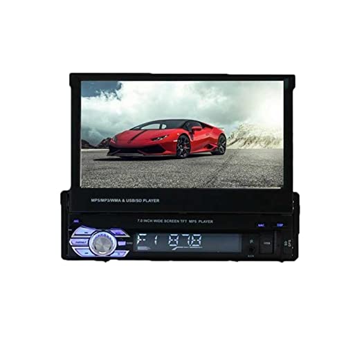 Retraktierbar 1 DIN -Radio -Auto -Stereo Audio 7 Zoll MP5 MP4 Spieler Aux/USB/tf/fm/Touchscreen/Bluetooth 3 -Sprachenmenü,Kompatibel Mit Den Meisten GeräTen(9601G only Radio) von POOIQX