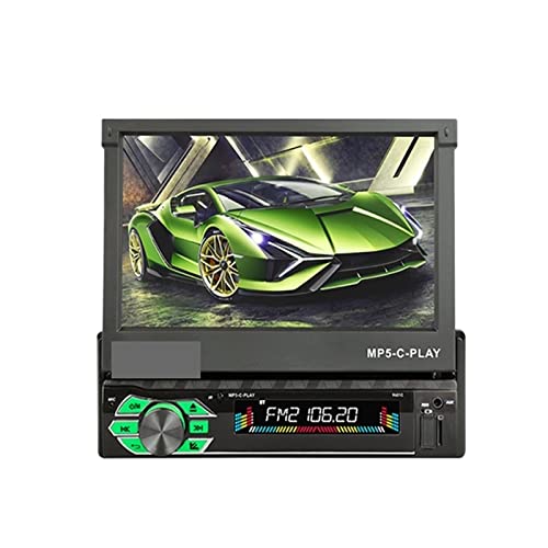 Retraktierbar 1 DIN -Radio -Auto -Stereo Audio 7 Zoll MP5 MP4 Spieler Aux/USB/tf/fm/Touchscreen/Bluetooth 3 -Sprachenmenü,Kompatibel Mit Den Meisten GeräTen(Carplay only Radio) von POOIQX