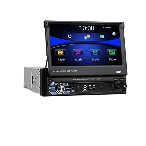 Retraktierbar 1 DIN -Radio -Auto -Stereo Audio 7 Zoll MP5 MP4 Spieler Aux/USB/tf/fm/Touchscreen/Bluetooth 3 -Sprachenmenü,Kompatibel Mit Den Meisten GeräTen(No carplay) von POOIQX