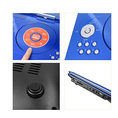 Rotatable Screen Multi Media DVD 14 Zoll tragbar DVD Spieler for Spiel Fernseher Funktionsunterstützung MP3 MP4 VCD CD Spieler for Zuhause und Auto,Kompatibel Mit Den Meisten GeräTen(B) von POOIQX