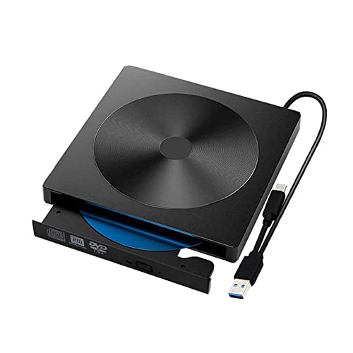 tragbar USB 3.0 DVD-ROM Optischer Laufwerk externer schlank CD-ROM RW Festplattenreader-Desktop. Pc. Laptop Tablet Promotion. DVD Spieler,Kompatibel Mit Den Meisten GeräTen(01 Black) von POOIQX