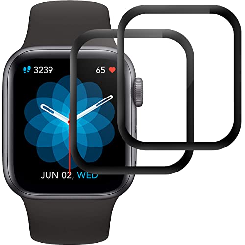 POOPHUNS Schutzfolie Kompatibel mit Apple Watch 44mm Series 6/SE/5/4, 3D Panzerglasfolie Displayschutz für Apple Watch 6 44mm, Anti-Kratzer, Blasenfrei, Anti-Fingerprint-2 Stück von POOPHUNS