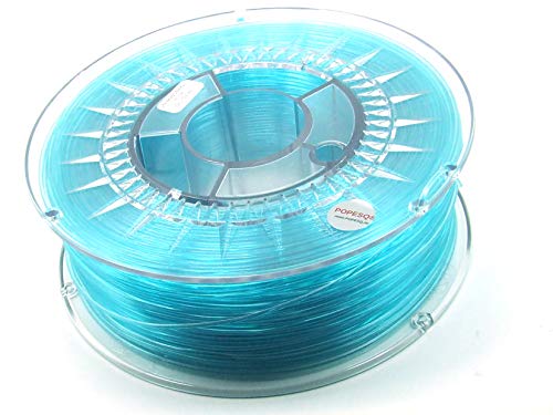 POPESQ® 1 Kg x Premium Filament 3D Drucker PET-G PETG 1.75mm Blau Transparent #A2511 von POPESQ