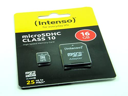 POPESQ® 1 STK. x Micro SD Intenso SDHC 16Gb Classe10 mit SD Adapter #A4563 von POPESQ