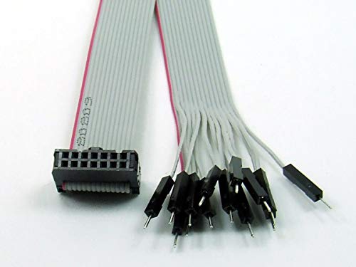 POPESQ® 1 Stk. x IDC Kabel - DUPONT Mänlich 14 polig 30cm Flachbandkabel 2.54mm Verbinder #A2565 von POPESQ