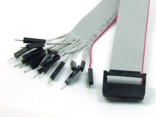 POPESQ® 1 Stk. x IDC Kabel - DUPONT Stecker 16 polig 30cm Flachbandkabel 2.54mm Verbinder #A3630 von POPESQ