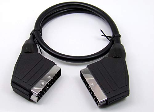 POPESQ® 1 Stk. x SCART Kabel Premium SCART Stecker - SCART Stecker 2m Schwarz #A2865 von POPESQ