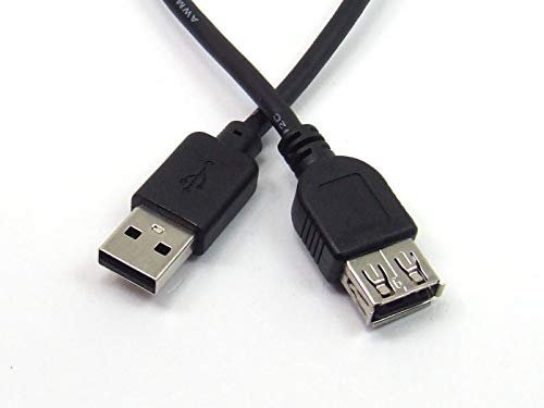 POPESQ® 1 Stk. x USB 2.0 Kabel Premium A Stecker - A Buchse Verlängerung 0.6m Schwarz #A2871 von POPESQ