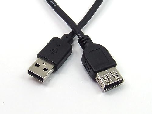 POPESQ® 1 Stk. x USB 2.0 Kabel Premium A Stecker - A Buchse Verlängerung 0.6m Schwarz #A2871 von POPESQ