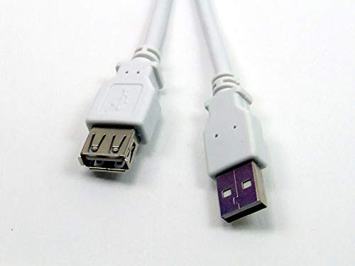 POPESQ® 1 Stk. x USB 2.0 Kabel Premium A Stecker - A Buchse Verlängerung 0.6m Weiß #A2872 von POPESQ