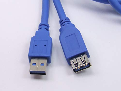 POPESQ® 1 Stk. x USB 3.0 Kabel Premium A Stecker - A Buchse Verlängerung 3m Blau #A2874 von POPESQ