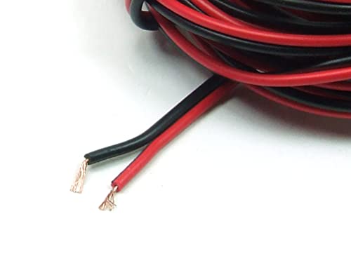 POPESQ® 10 m x Lautsprecher Kabel 2 polig 0.35mm² Schwarz - Rot #A3342 von POPESQ